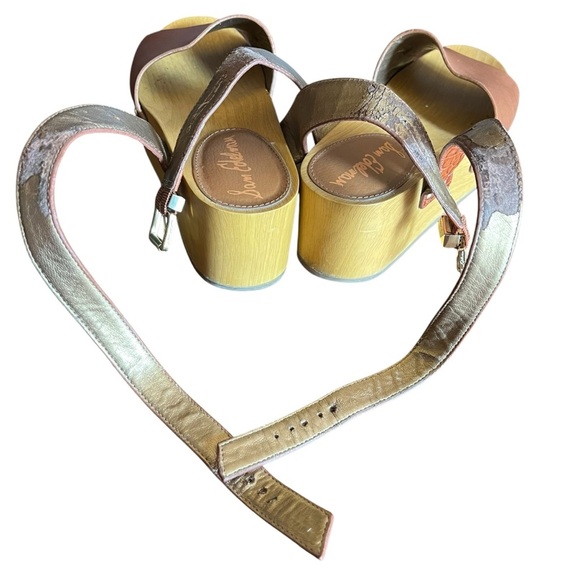 Sam Edelman Brynn Brown Leather Wedge Sandals Size 8 - Picture 14 of 15